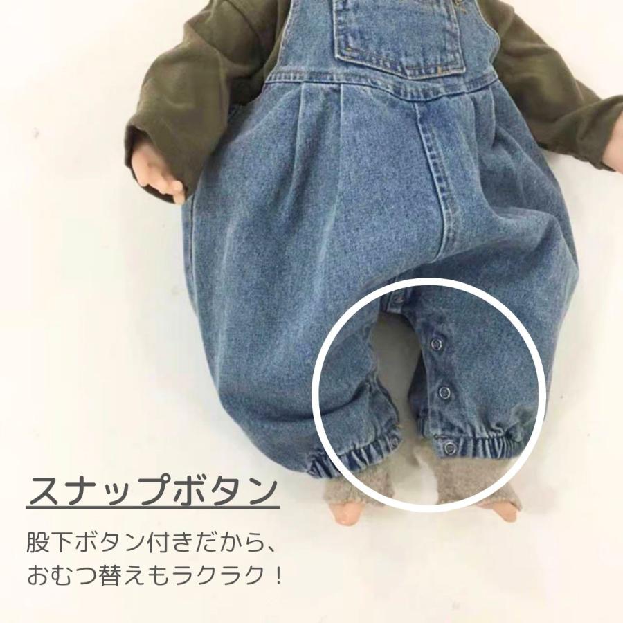 ベビー服 男の子 70 80 90 ロンパース カバーオール 春 デニム 赤ちゃん オーバーオール サロペット 女の子 ボトムス 出産祝い｜resunday-store｜07