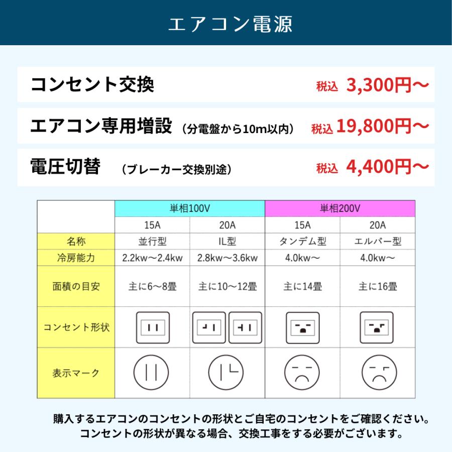 工事費込み】エアコン メーカーおまかせ 6畳用 標準工事費込み 東京 
