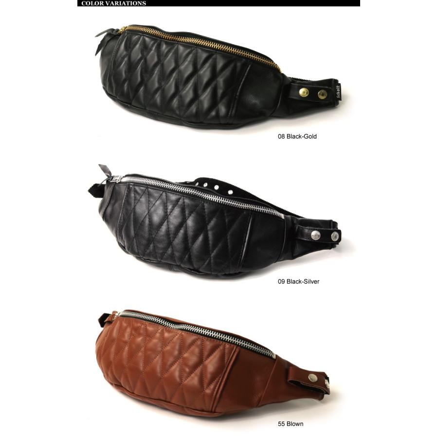 Schott N.Y.C (ショット) パデット レザー バナナ ボディバッグ Schott N.Y.C (ショット) パデット レザー バナナ ボディバッグ