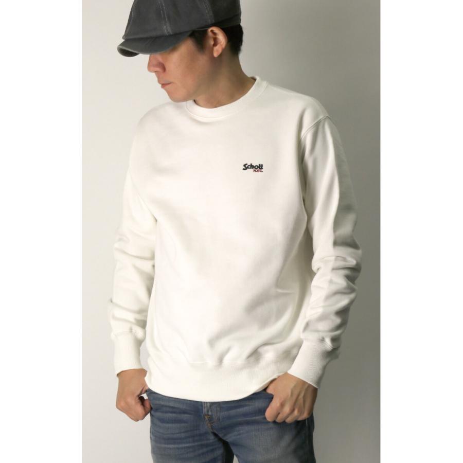 Schott グレー スウェット Mサイズ Schott N.Y.C (ショット) ロゴ エンブレム クルーネック