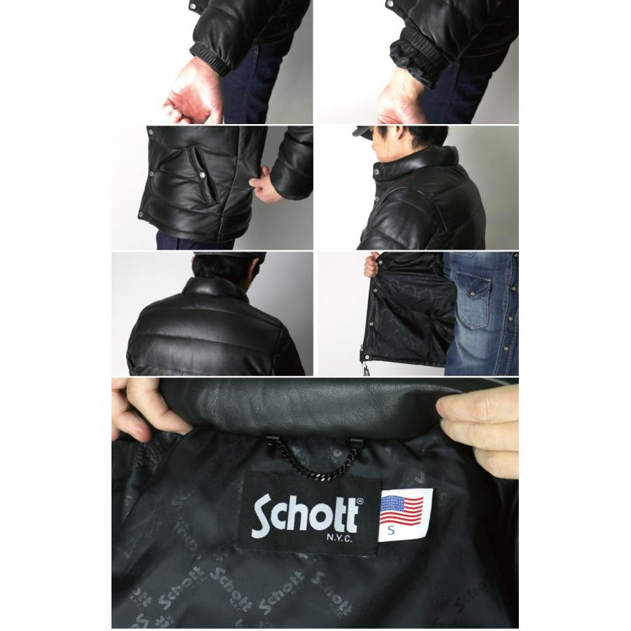 Schott N.Y.C (ショット) レザー ダウン ジャケット 革ジャン Schott N.Y.C (ショット) レザー ダウン ジャケット 革ジャン
