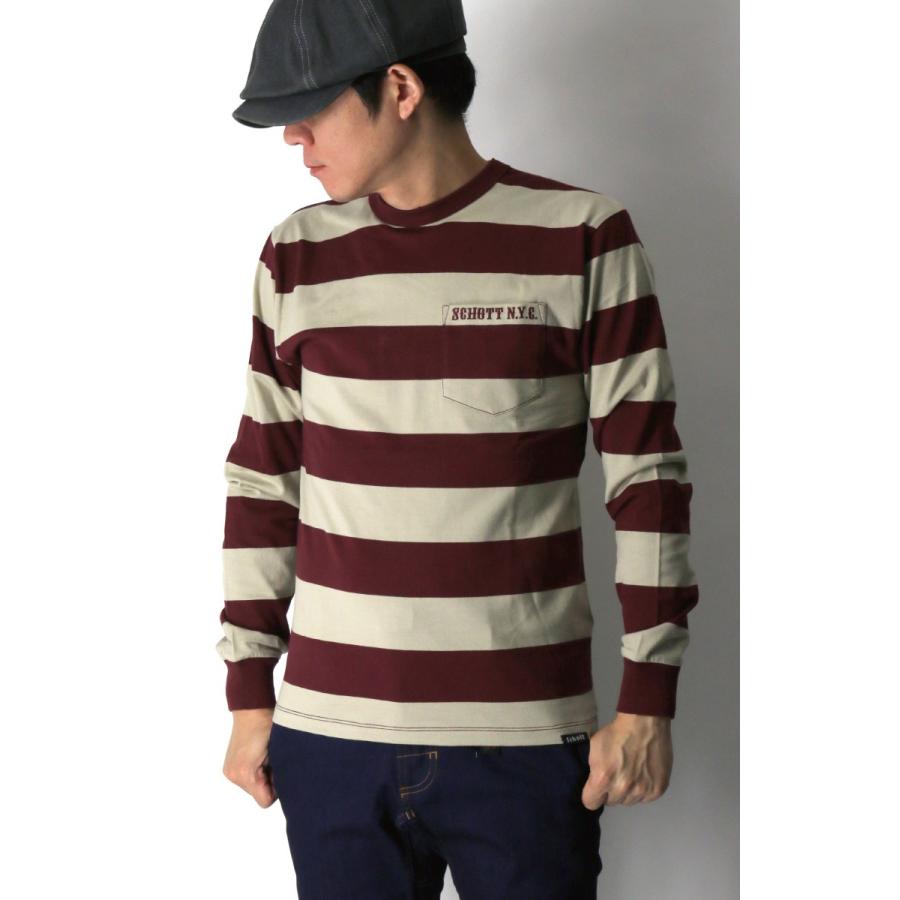 Schott N.Y.C (ショット) ロングスリーブ ボーダー ポケット T Schott N.Y.C (ショット) ロングスリーブ ボーダー ポケット T