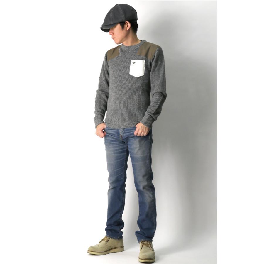 50%OFF!! (ショット) Schott レザー ポケット コマンド クルーネック セーター ニット ミリタリー メンズ レディース｜retom｜06