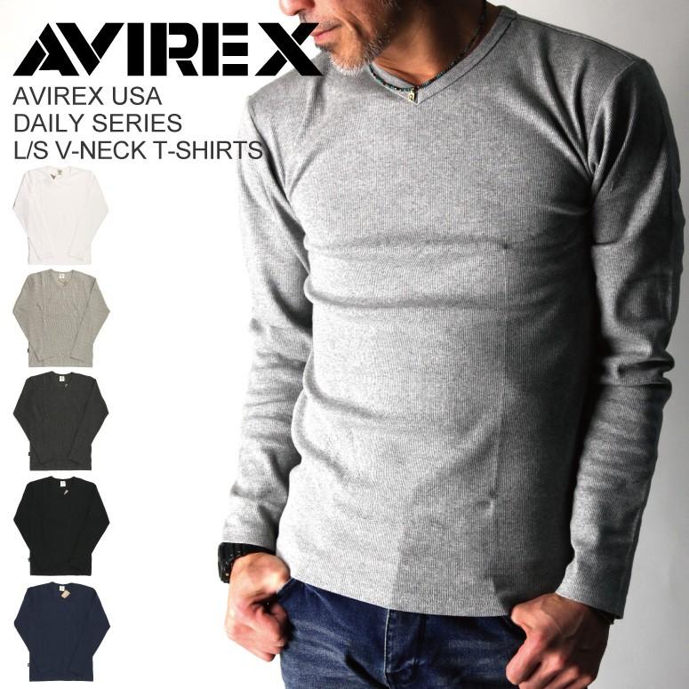 アビレックス) AVIREX アヴィレックス Vネック ロングTシャツ