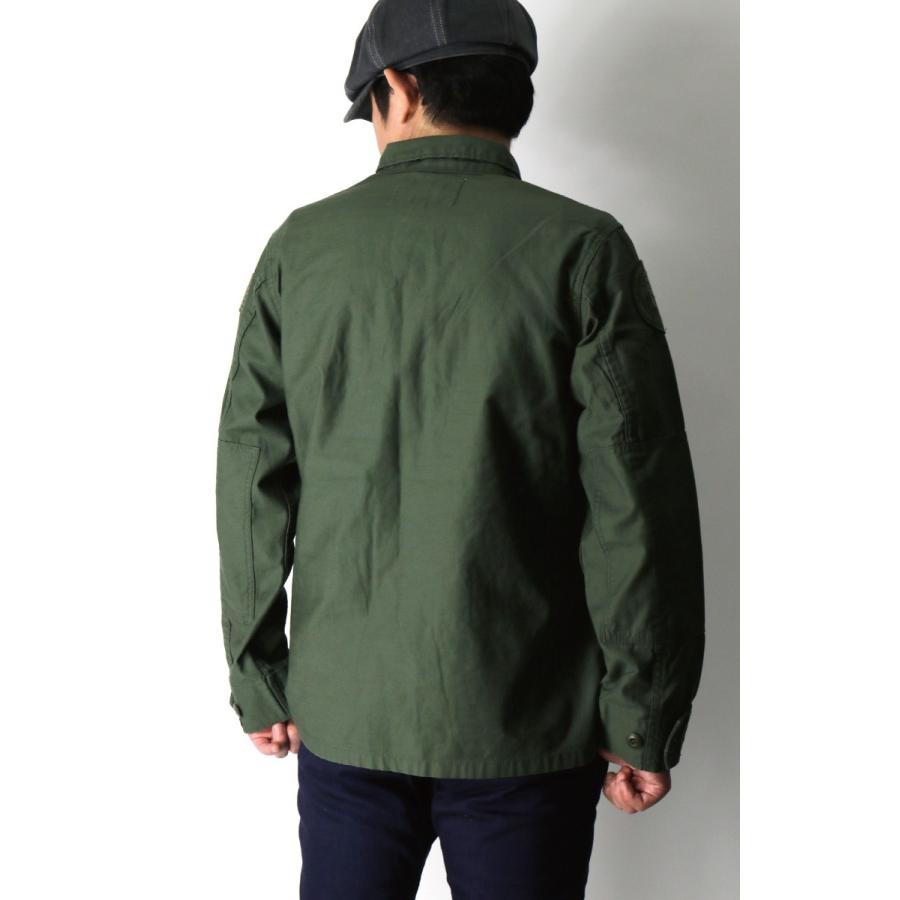 超美品 AVIREX パッチド バックサテン BDUジャケット L
