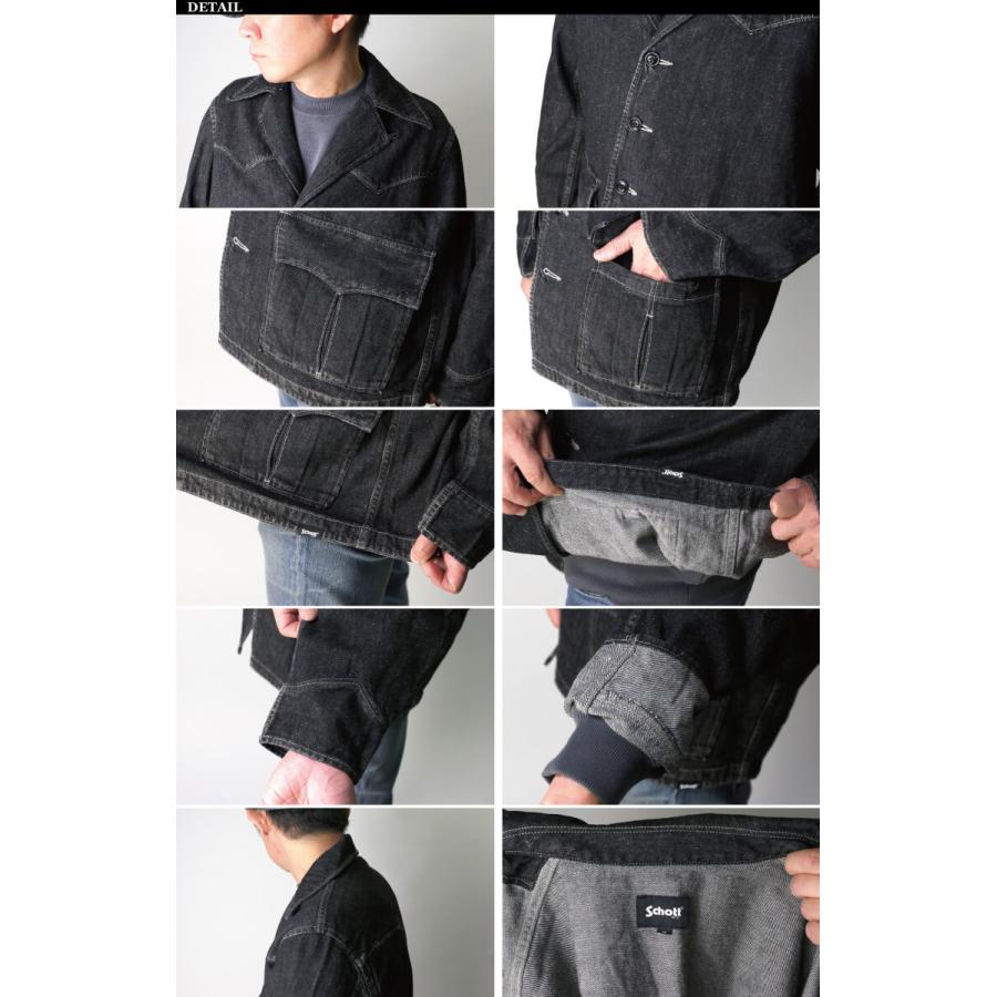 Schott N.Y.C (ショット) ネップ ブラック デニム ウエスタン Schott N.Y.C (ショット) ネップ ブラック デニム ウエスタン