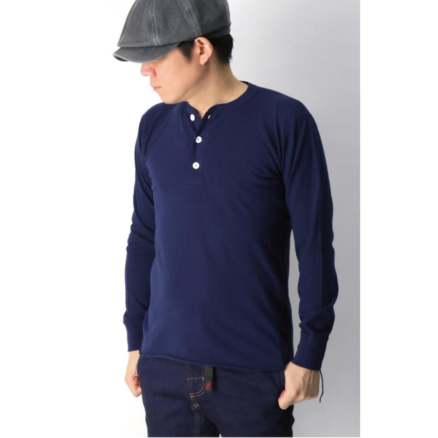 Healthknit (ヘルスニット) ヘンリー ネック ロングスリーブ T