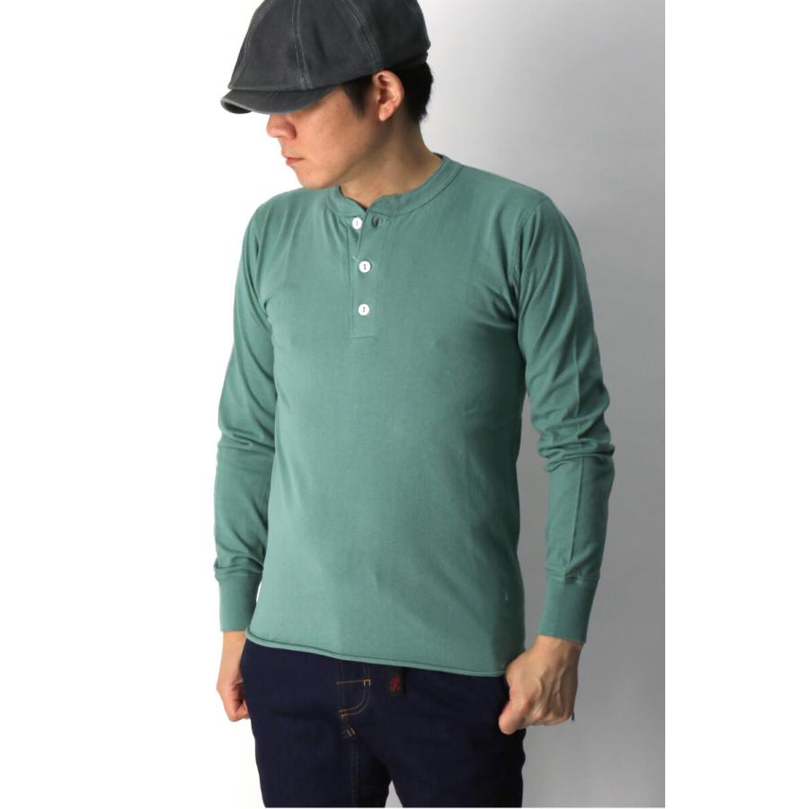 Healthknit (ヘルスニット) ヘンリー ネック ロングスリーブ T