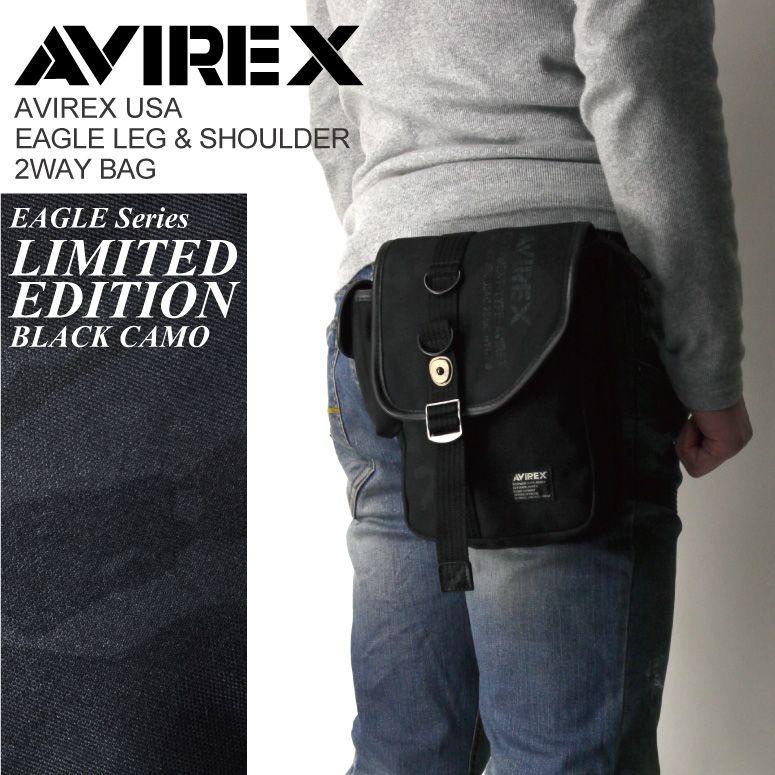 (アビレックス) AVIREX イーグルシリーズ リミテッドエディション「レグ＆ショルダーバッグ」ブラックカモ｜retom