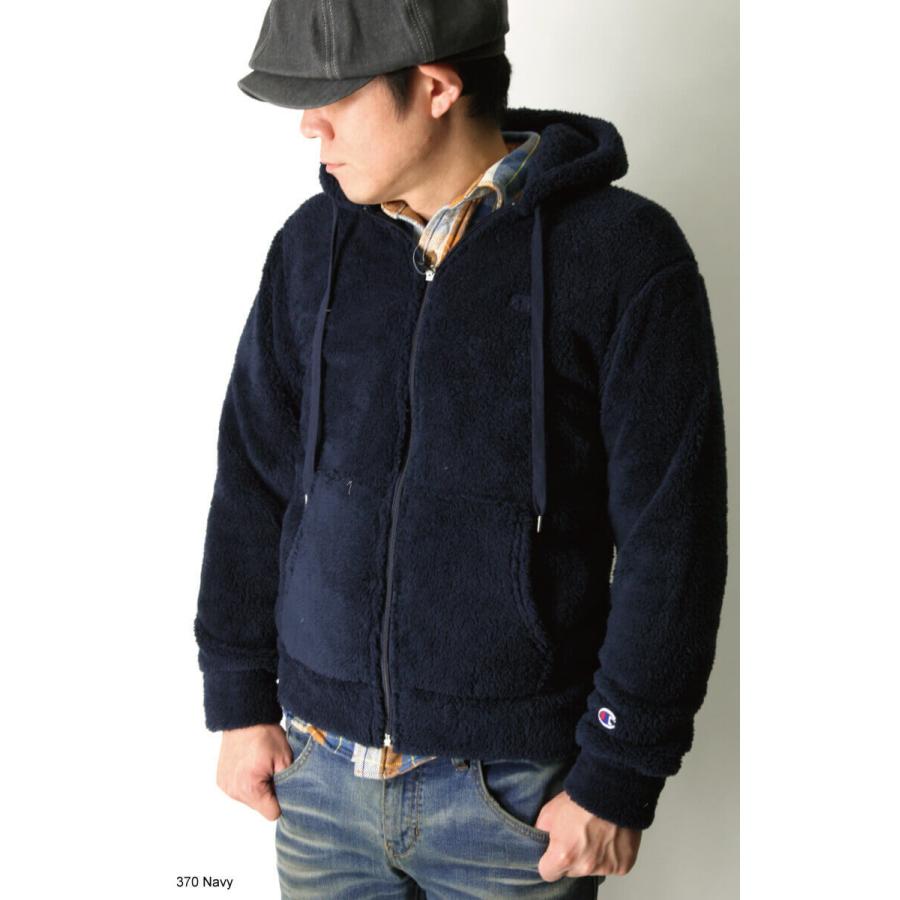 Champion - 新品L チャンピオン men's ボアフリース フルジップジャケット カーキ L Champion (チャンピオン) ボア フリース ジップ フーディ