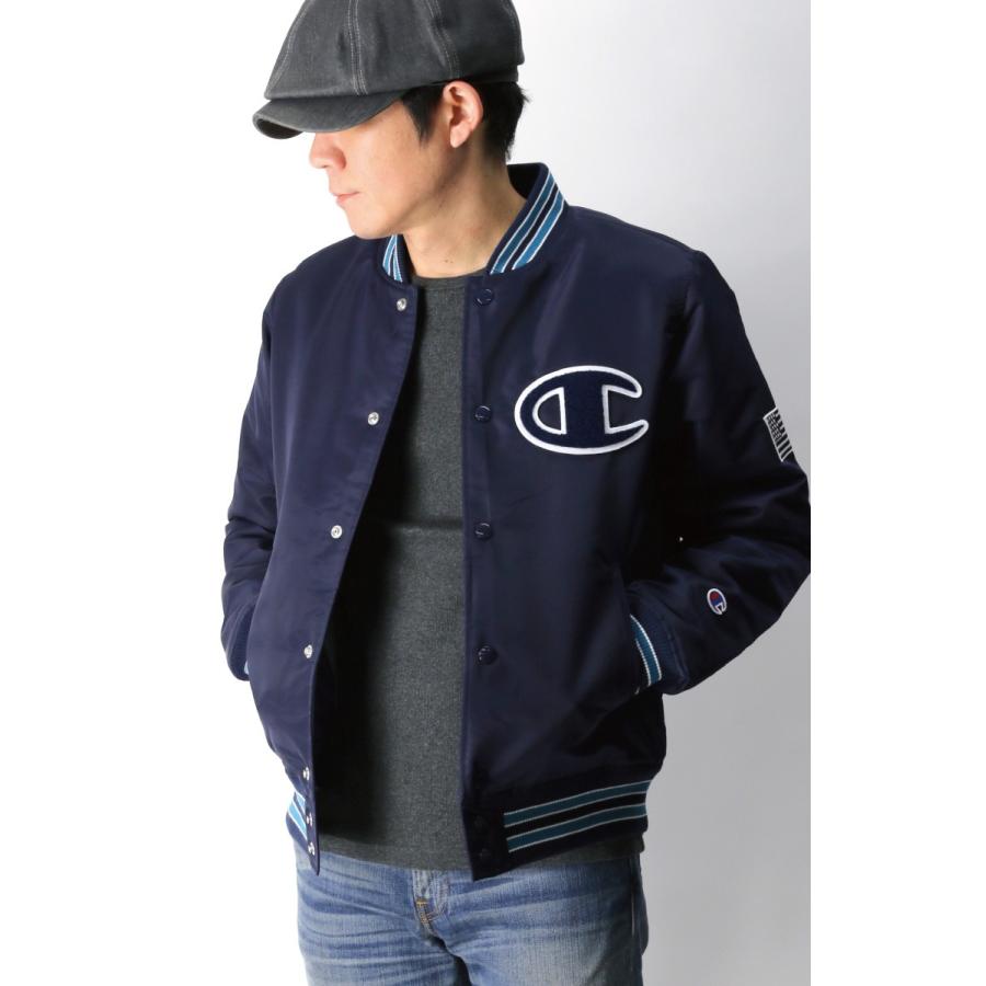 Champion スタジャン 袖本革XL ネイビー/グレー Champion スタジャン 袖本革XL ネイビー/グレー 楽天市場