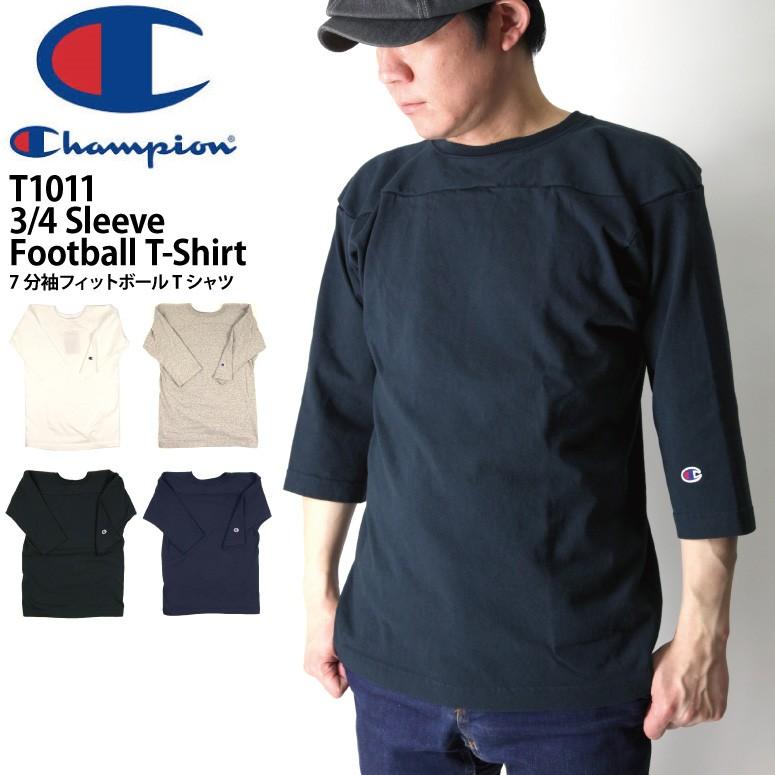 20%OFF!! (チャンピオン) Champion 【T1011】3/4スリーブ フットボール Tシャツ 7分袖 Tシャツ カットソー 無地｜retom