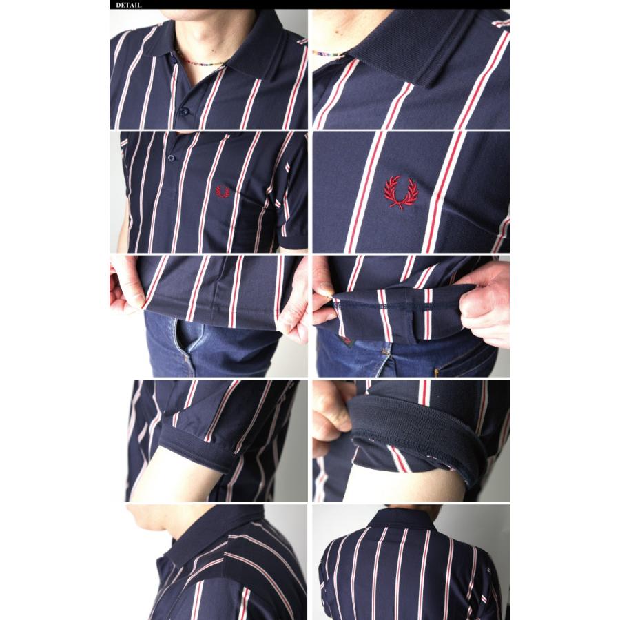 円遊　Fred Perry ストライプ ジャージ FRED PERRY (フレッドペリー) ストライプ ジャージ ポロシャツ