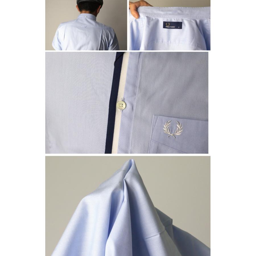 【大人気】フレッド・ペリー シャツ サイズM　半袖　ボタンダウンシャツ ブルー FRED PERRY 大きいサイズ メンズ フレッドペリー 半袖シャツ