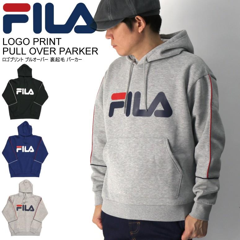 30%OFF!! (フィラ) FILA ロゴプリント プルオーバー スウェット パーカー 裏起毛 メンズ レディース :FM5007