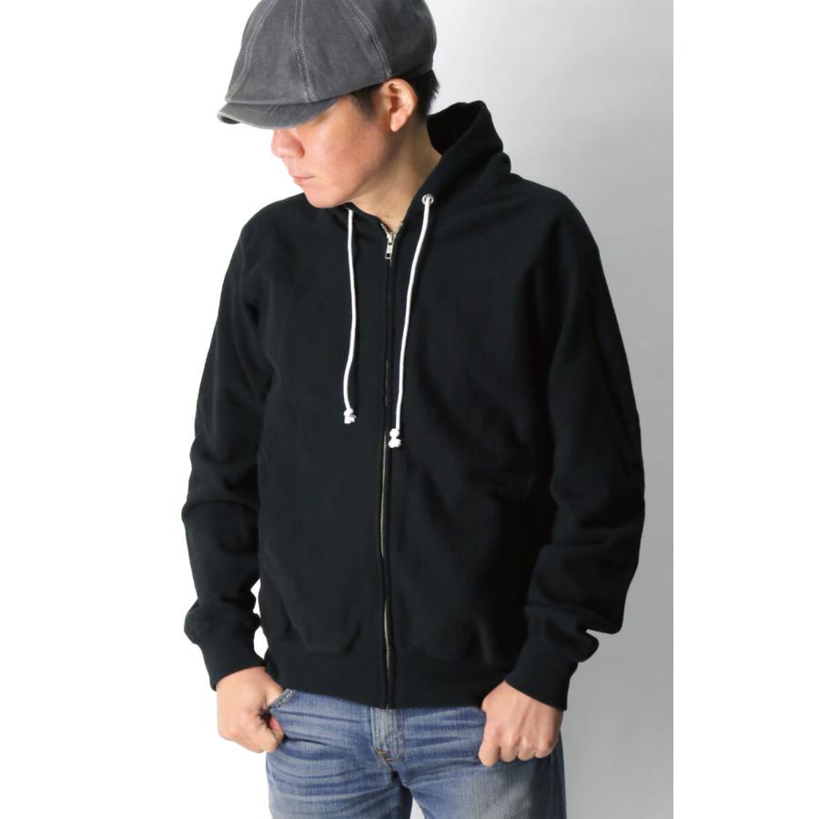 グッドオン　フルジッパーパーカー　ブラック グッドオン) Good On ヘビーウエイト 裏毛 フード スウェット
