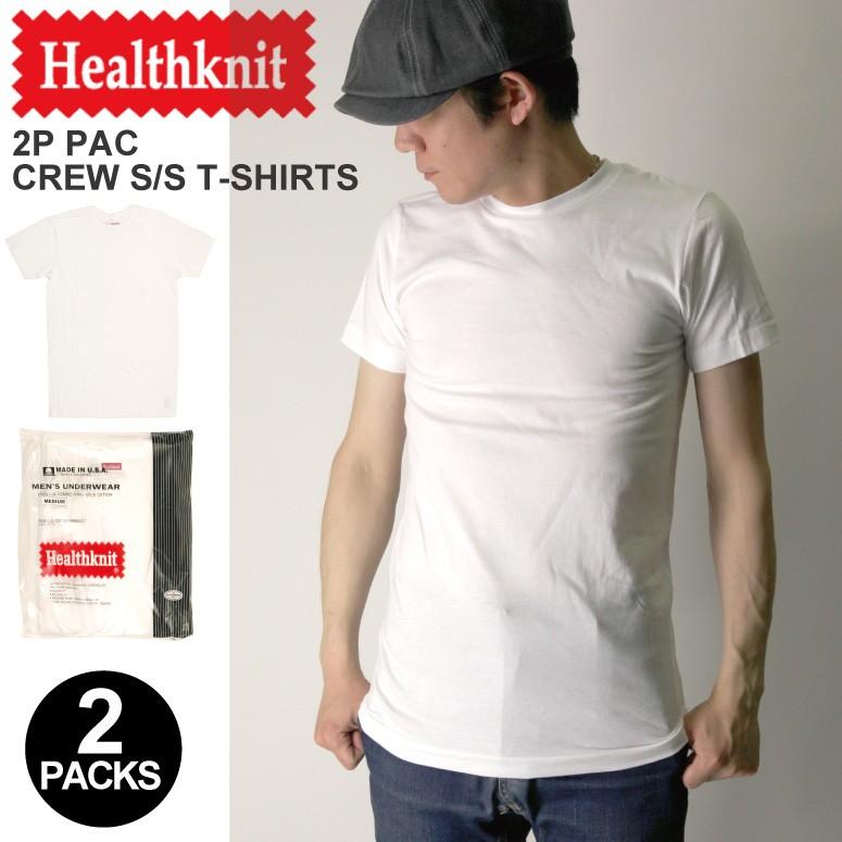 (ヘルスニット) Healthknit 2パック クルーネック Tシャツ カットソー パックT（2枚組） :HK2-266:retom