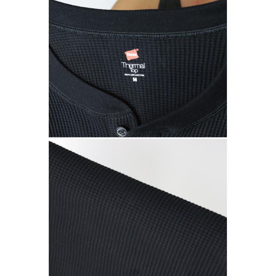 へインズ) Hanes サーマル ヘンリーネック ロングスリーブ T