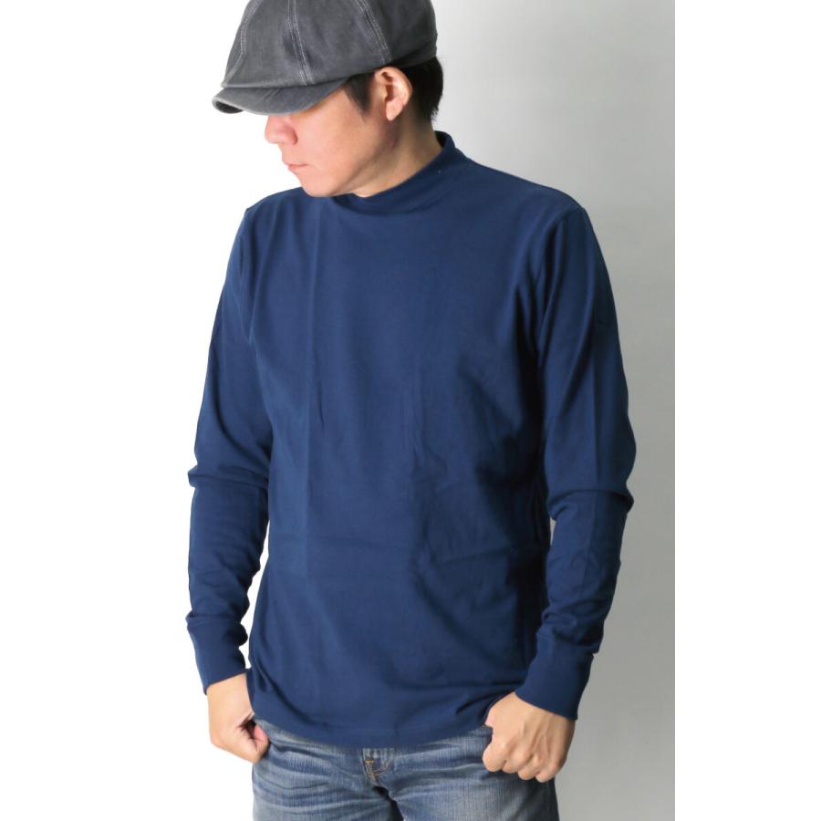 へインズ) Hanes モックネック ロングスリーブ Tシャツ コットン