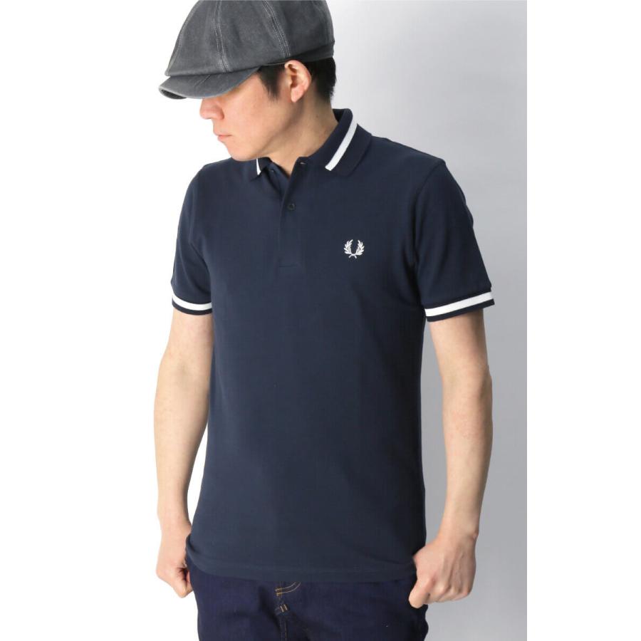 フレッドペリー ポロシャツ 鹿の子 ネイビー イングランド製 FRED PERRY (フレッドペリー) M2 シングル ティップド フレッド