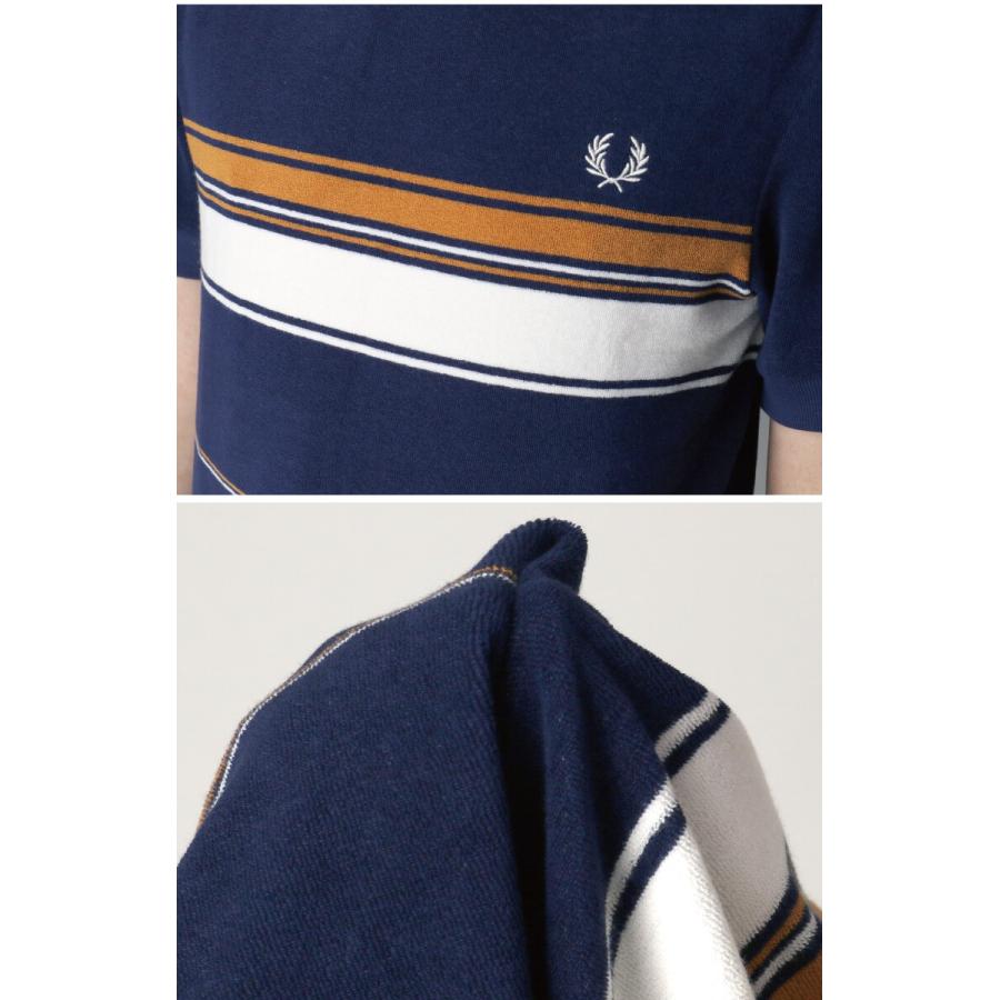 FRED PERRY (フレッドペリー) ストライプ タオル生地 Tシャツ
