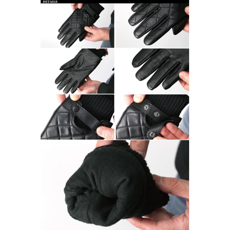 Barbour (バブアー) QUILTED LEATHER GLOVE キルト レザー