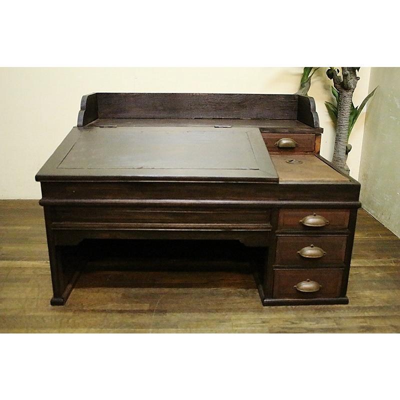 大正ロマンなライティングデスク 高級書斎机100年モノ 昭和初期 古録展 送料別 Lサイズ 中古 品番f3104 F3104 古録展 古家具 古道具 骨董買取 通販 Yahoo ショッピング