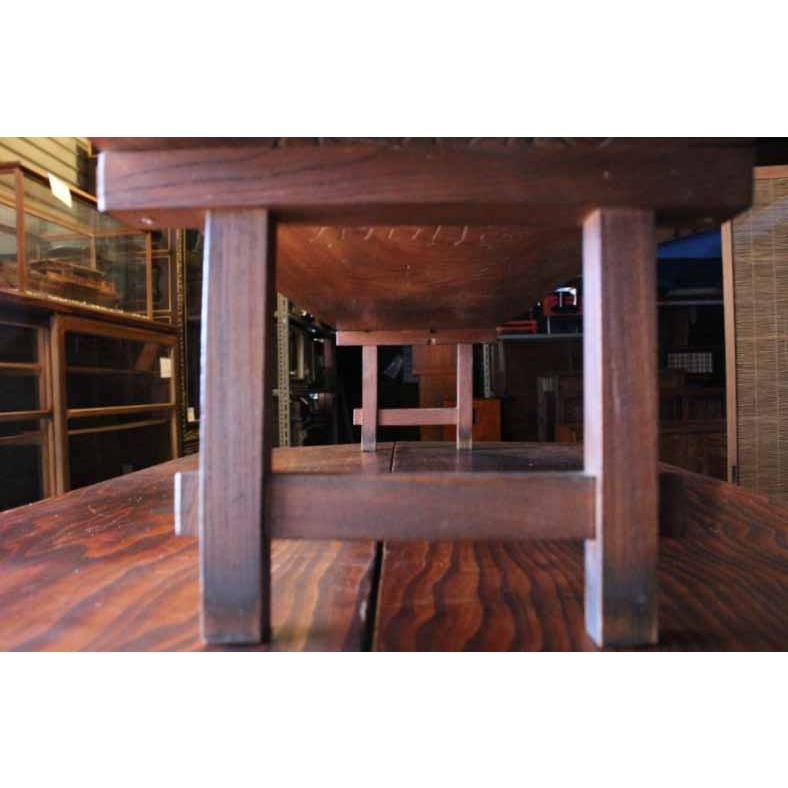 総欅製の幅広展示台 昔の看板リメイク 天板反り有 古録展 送料別 H 