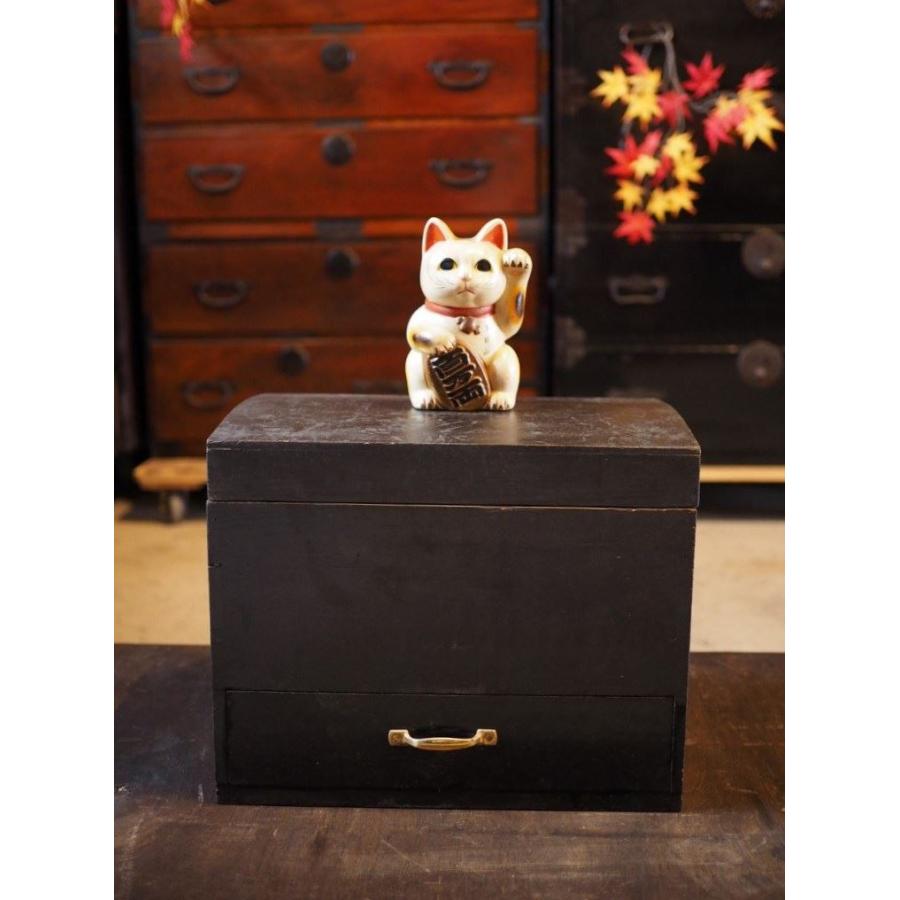 古い引き出し付の小型収納箱 明治時代 古録展 送料別 Dサイズ 中古 