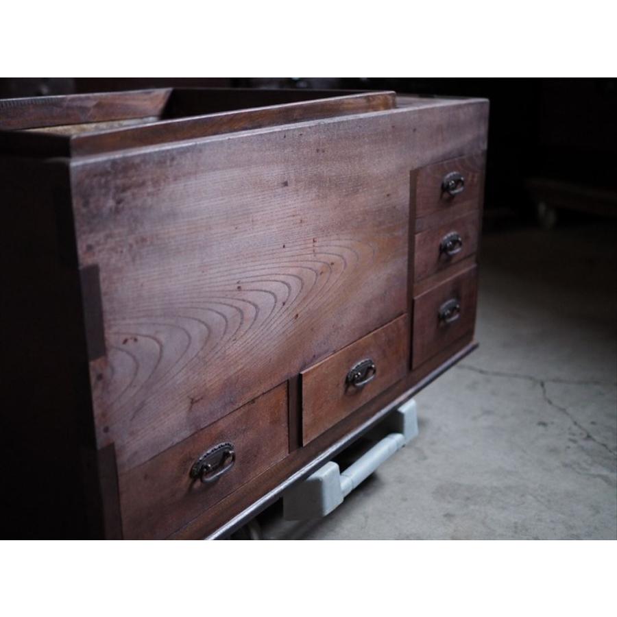 欅造り重量級長火鉢 昭和初期 古録展 送料別 Kサイズ 中古 品番K1923