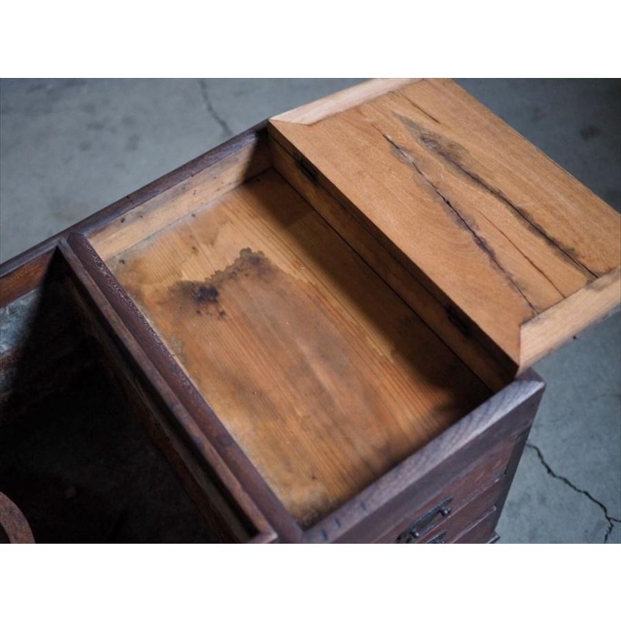 欅造り重量級長火鉢 昭和初期 古録展 送料別 Kサイズ 中古 品番K1923