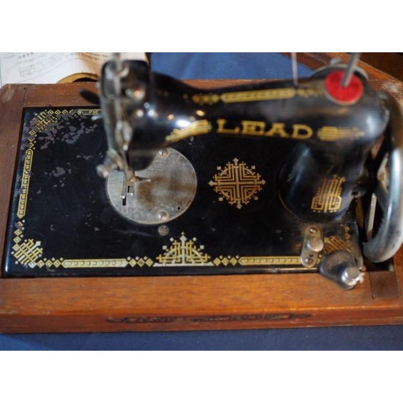 LEAD 手回し卓上ミシン 実働 昭和初期 古録展 送料別 Dサイズ 中古