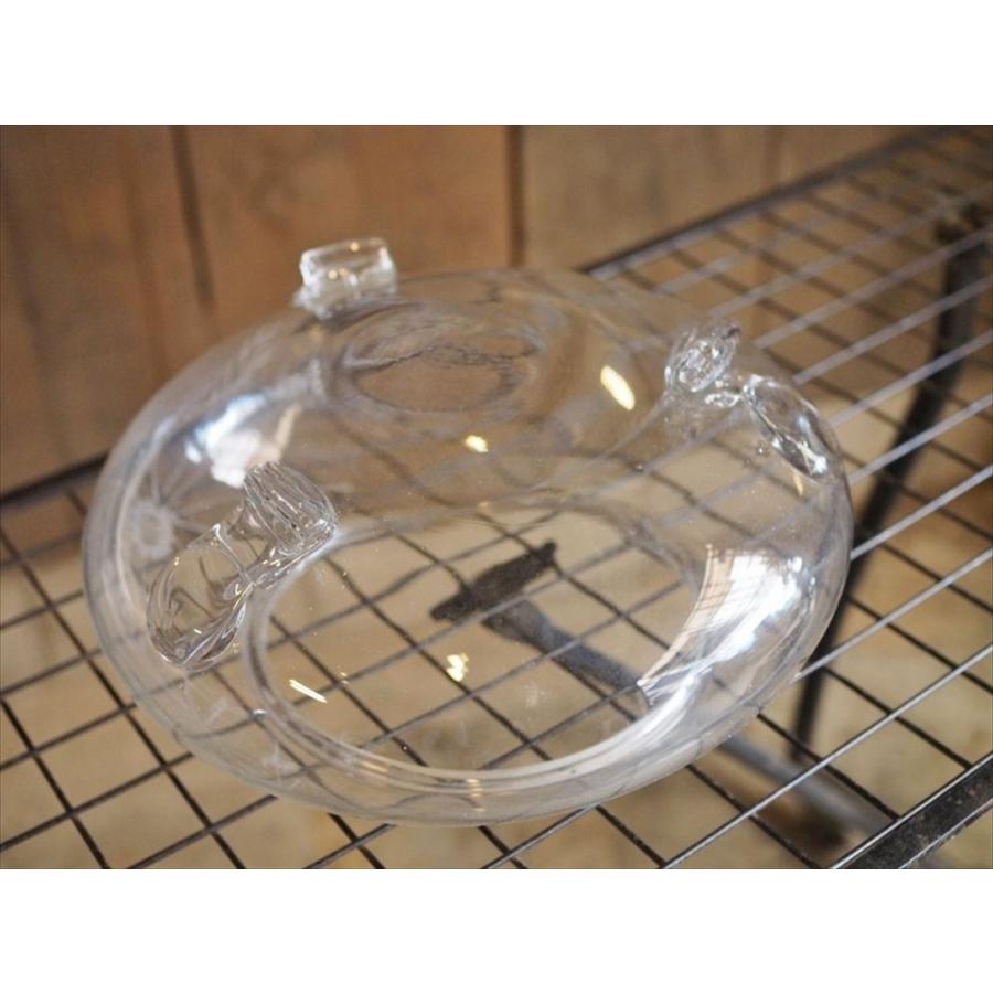 当時物】金魚鉢 ガラスベース / 昭和レトロ アンティーク 水鉢
