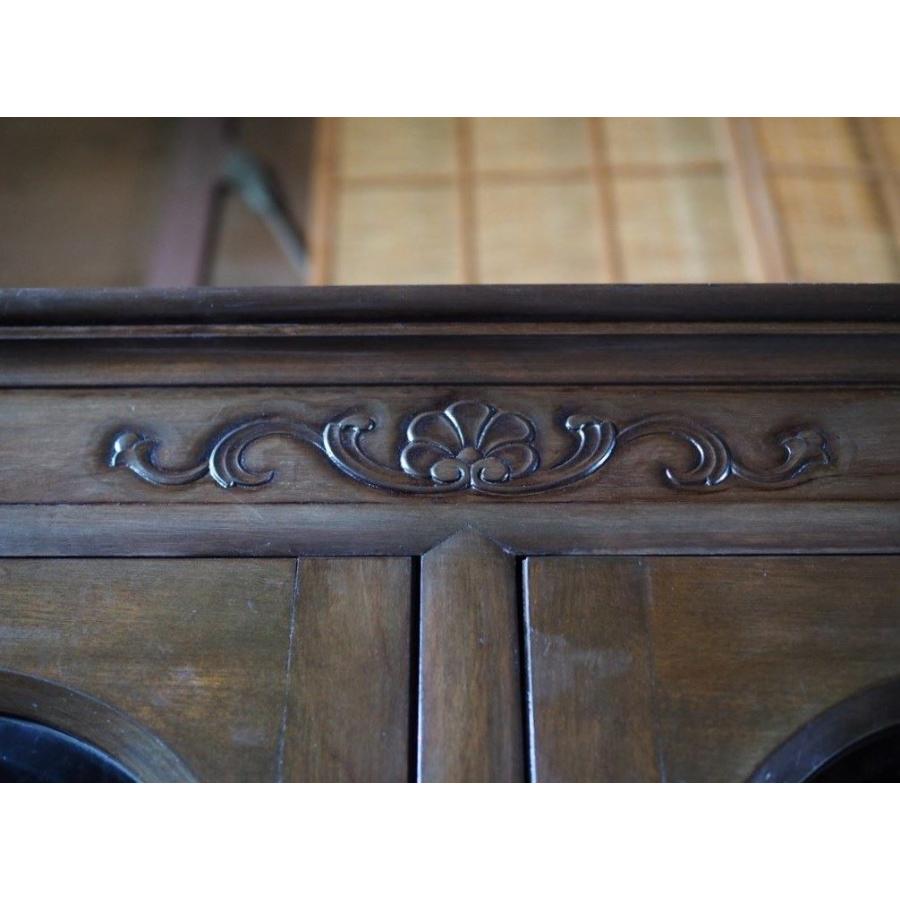 大型ヴィンテージ食器棚 昭和中期 古録展 送料別 Nサイズ 中古