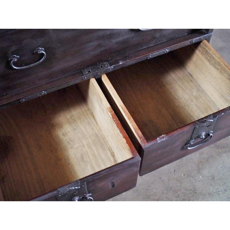 江戸時代味わいの小型抽斗箪笥 江戸時代 古録展 送料別 Fサイズ 中古