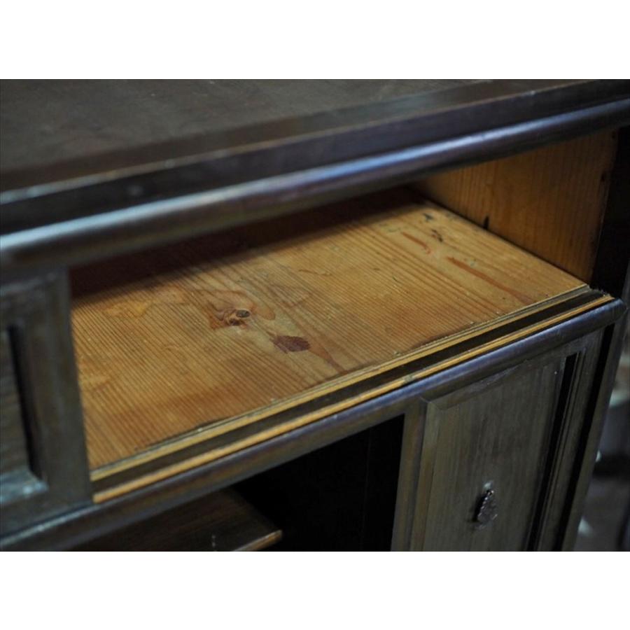 昭和レトロな茶箪笥 飾り棚 昭和前期 古録展 送料別 Jサイズ 中古 品番