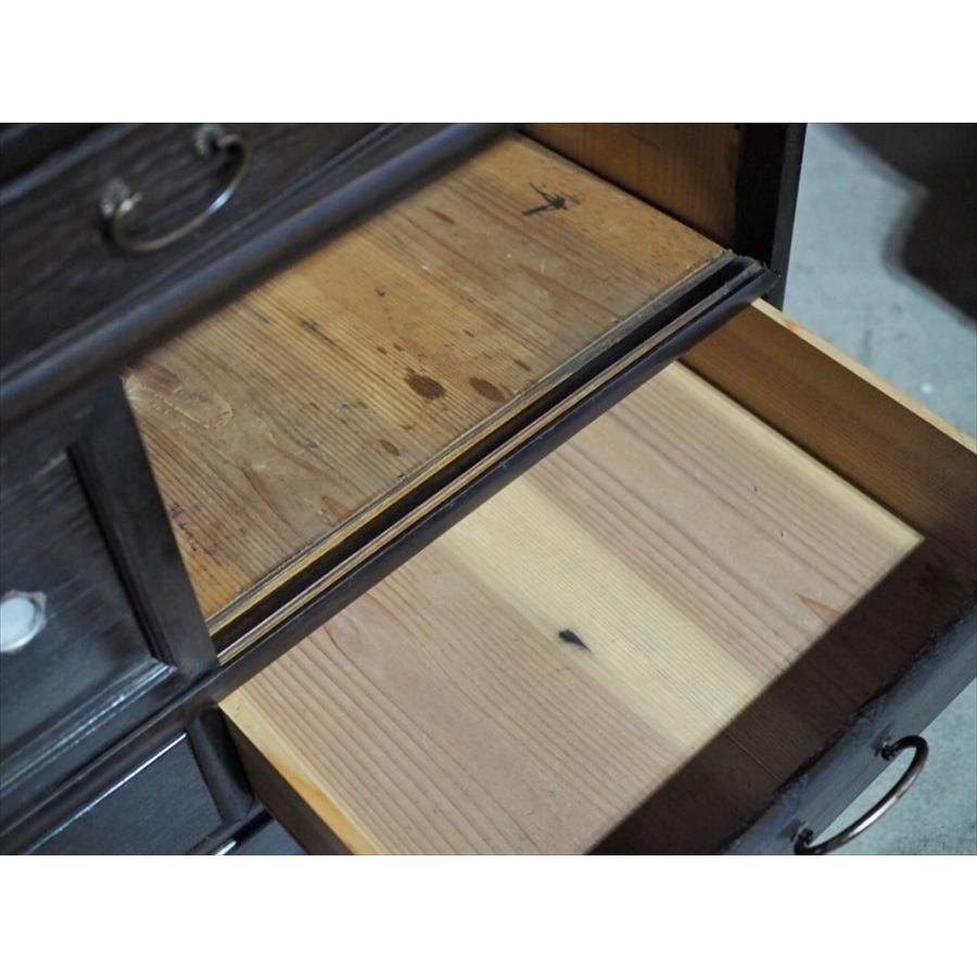 昭和レトロな茶箪笥 飾り棚 昭和前期 古録展 送料別 Jサイズ 中古 品番