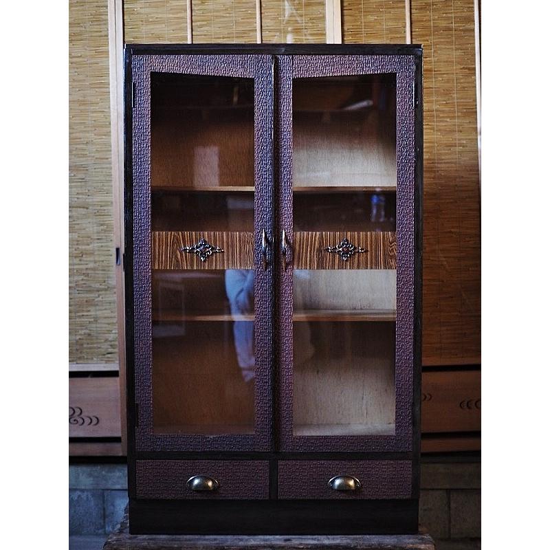 装飾の凝ったヴィンテージ本棚 1960-70年代 古録展 送料別 Jサイズ