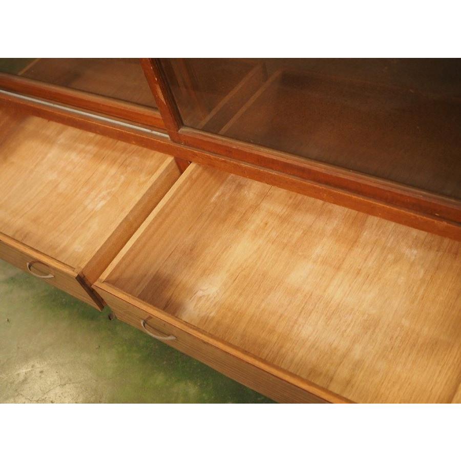 ヴィンテージな幅広二段重ねのガラスケース 1950-60年代 古録展 送料別 