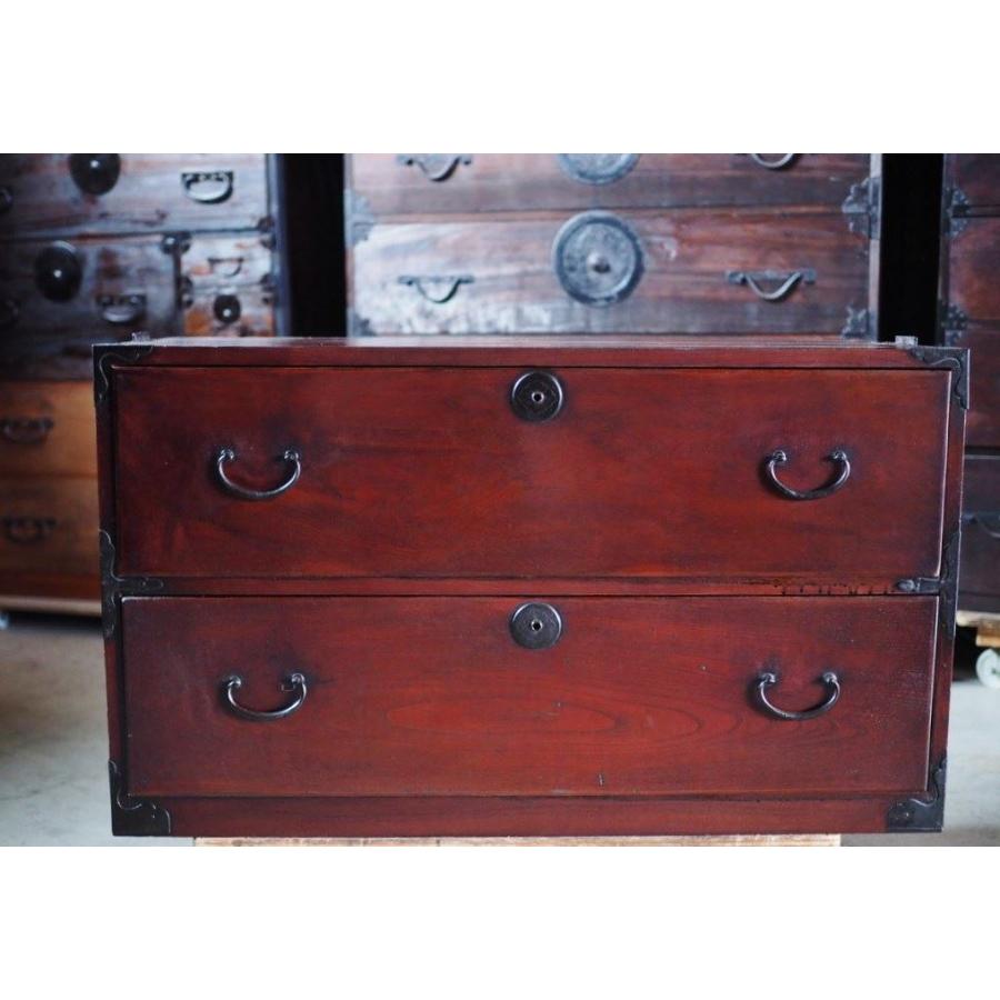 前欅アンティークチェスト 時代箪笥 昭和初期 古録展 送料別 Gサイズ