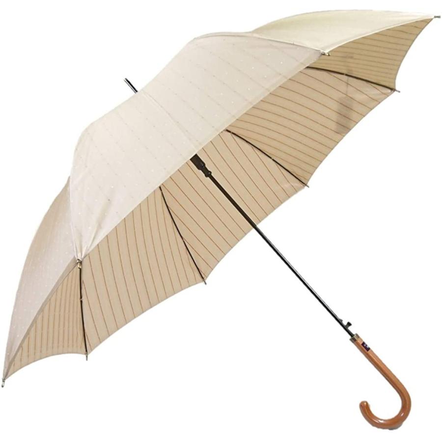 最安値に挑戦 Sanmenace サンメンエース レディース長傘 日本製生地 先染ドット ストライプ ワンタッチジャンプ傘 ベージュ 最終値下げ Www Cepici Gouv Ci