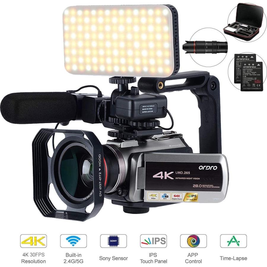 正規品 4 Kビデオカメラ 64xデジタルズーム 接続可能な望遠鏡 Ledライト マイクロフォンなどのアクセサリ カメラパックおよび64gb Sdカードプレゼ 20210501214710982023589 レットパル 通販 Yahoo ショッピング 国産 Srilankaortho Org