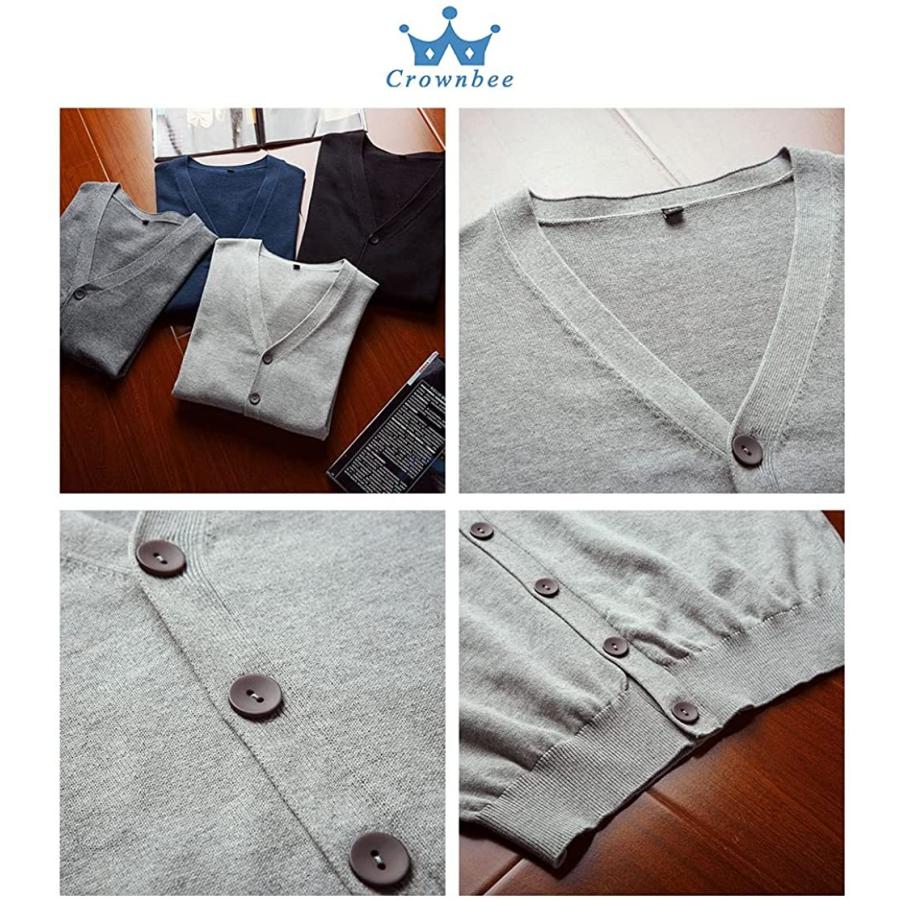 海外ブランド Crownbee ニット カーディガン メンズ Vネック カジュアル ビジネス ニットセーター 無地 春秋冬 C 3xl グレー Www Tp Packaging Com