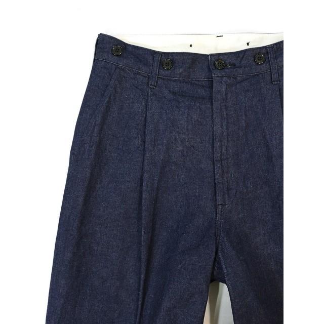 H.UNIT エイチユニット Denim crown size tuck trousers / CROWN SIZE 