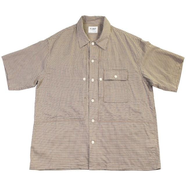 H.UNIT エイチユニット Voil check triple pocket short sleeves shirt / ガンクラブ チェック シャツ UNISEX ユニセックス｜retrick