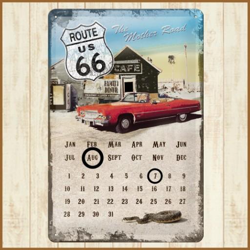 正規通販 ルート66 グッズ アメリカ ブリキ 看板 万年 カレンダー アメリカン 雑貨 Wantannas Go Id
