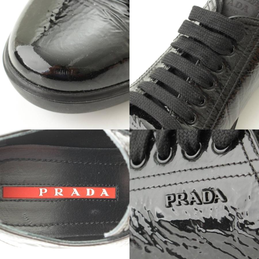 【プラダ】Prada　スポーツ パテント エナメル スニーカー ブラック 38 【中古】【正規品保証】100267｜retrojp｜09