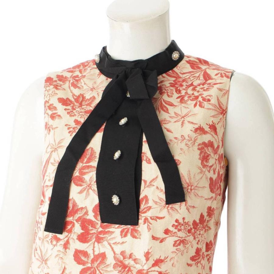 グッチ Gucci 15年 リネン リボン フリル ワンピース 花柄 ピンク ベージュ 36 中古 正規品保証 Www Retro Jp 通販 Yahoo ショッピング