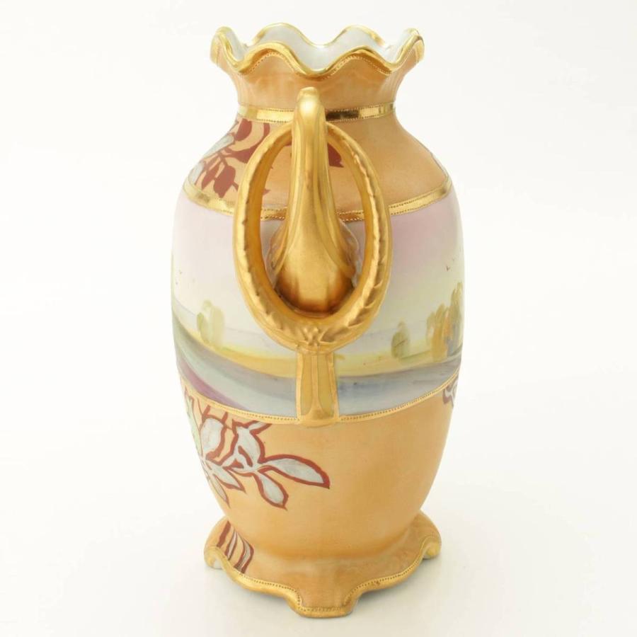 【ソノタ】 オールド・ノリタケ「耳輪風景文花瓶」1911年〜1921年頃M-NIPPONグリーン印あり 【中古】【正規品保証】101676 :