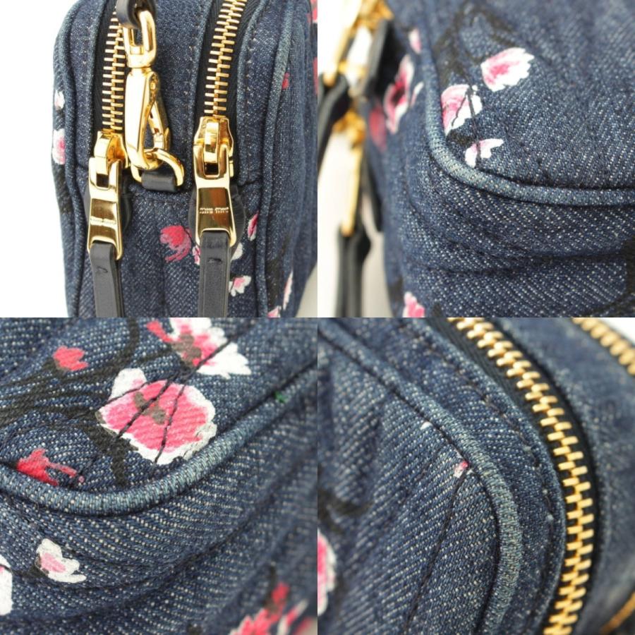 miu 【ミュウミュウ】Miu Miu デニム マテラッセ ショルダーバッグ 花 